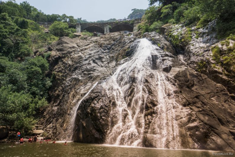 Освежающее купание в водах водопада Дудхсагар